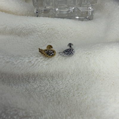 Labret pluma strass