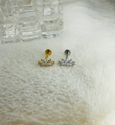 Labret curvo 5 strass
