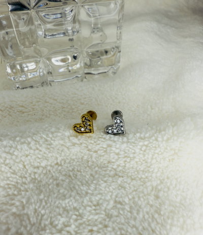 Labret corazón multicristal