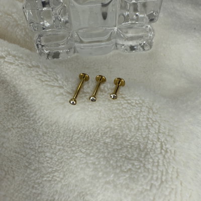 Labret mini strass dorado