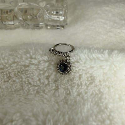 Argollita strass turquesa colgante