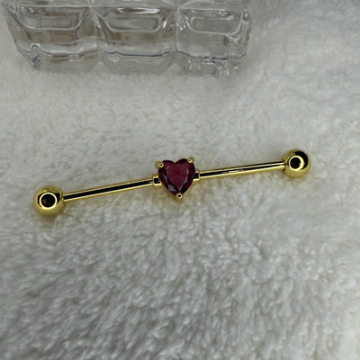 Industrial corazón engarzado dorado