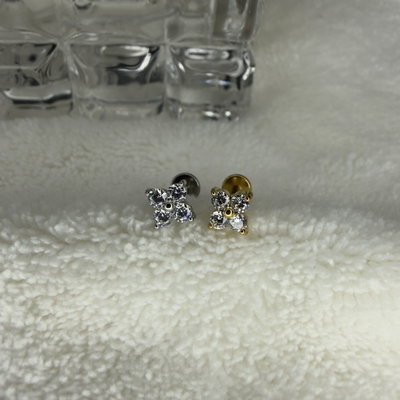 Labret 4 strass engarzado