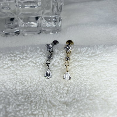 Labret titanio strass colgantes 