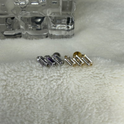 Labret tres barra strass
