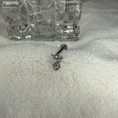 Labret strass engarzado colgante
