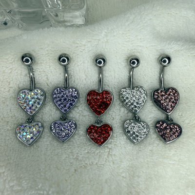 Ombligo corazón multicristal doble