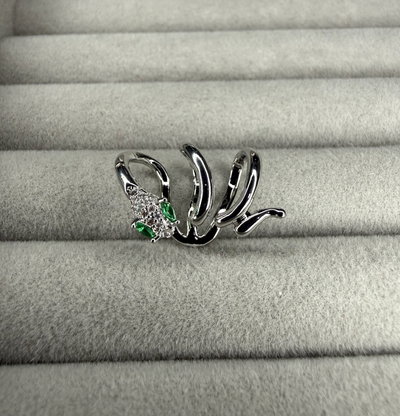 Cuff serpiente strass