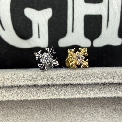 Labret cruz strass titanio 