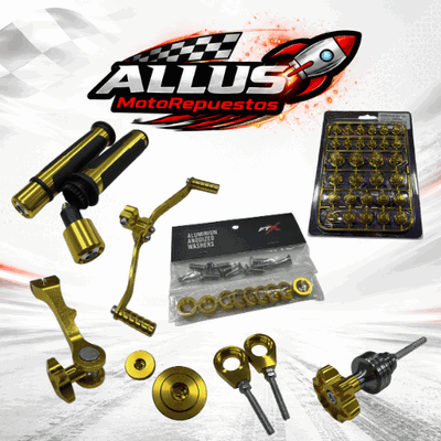 Kit accesorios anonizados Dorado