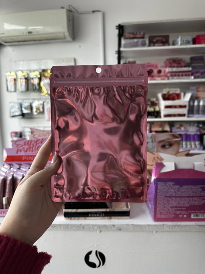 BOLSA DOYPACK 14x20 CM ROSA METALIZADA