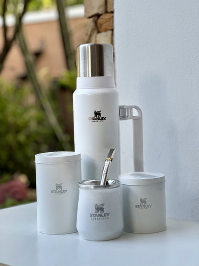 Set Matero Blanco de Acero Inoxidable