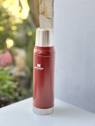 Termo BORDO de Acero Inoxidable 1 Litro / Calidad Triple AAA / Funda de Regalo!