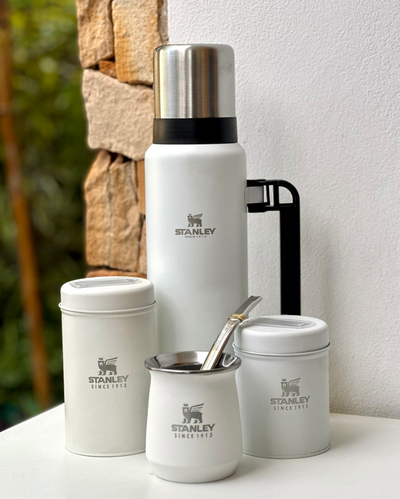 Set Matero Blanco de Acero Inoxidable