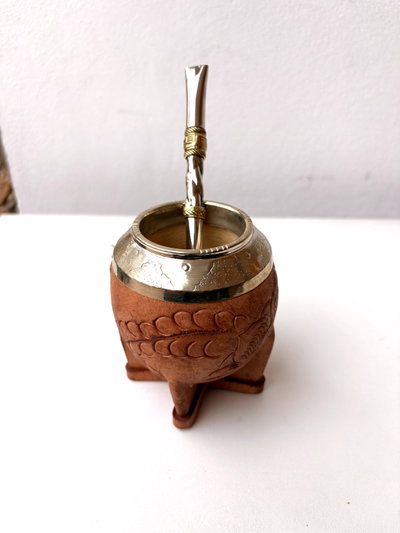 Mate Torpedo Marrón Repujado