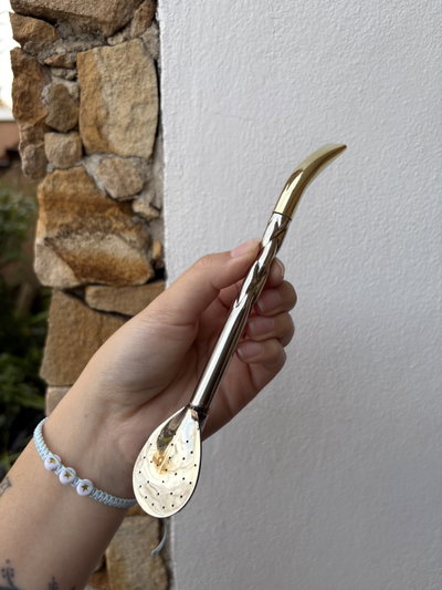 Bombillon Pico de Loro Bronce y Alpaca Cincelada