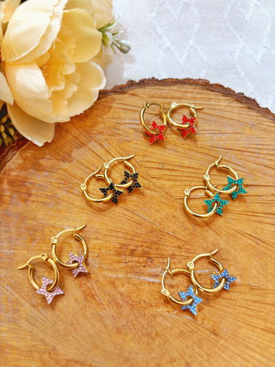 Aros estrella dorada