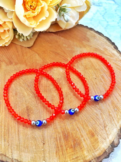 Pulsera ojo turco cristal rojo