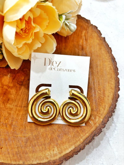 aros bijou Espiral dorados