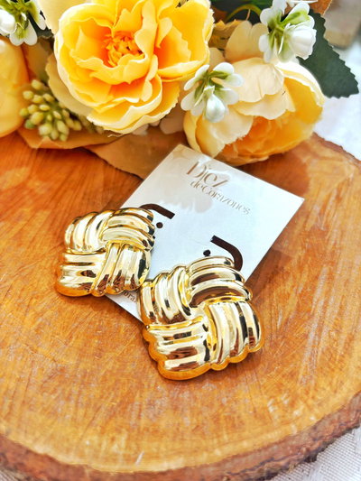 aros bijou chama dorados