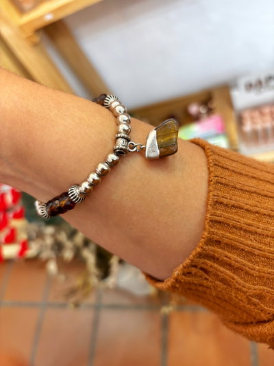 Pulsera elastica ojo de tigre 