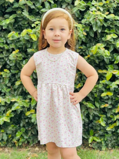 VESTIDO IRENE FLORES NUDE
