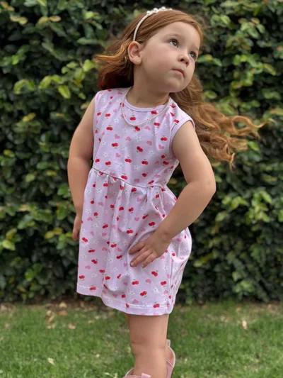 VESTIDO IRENE CEREZAS ROSA