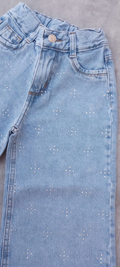 JEANS WIDE LEG CLARA CELESTE (con elastico)