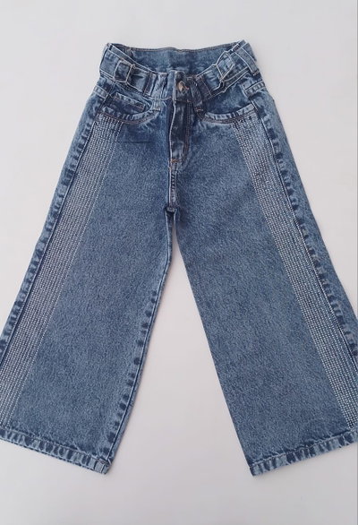 JEANS WIDE LEG LINEA STRAS