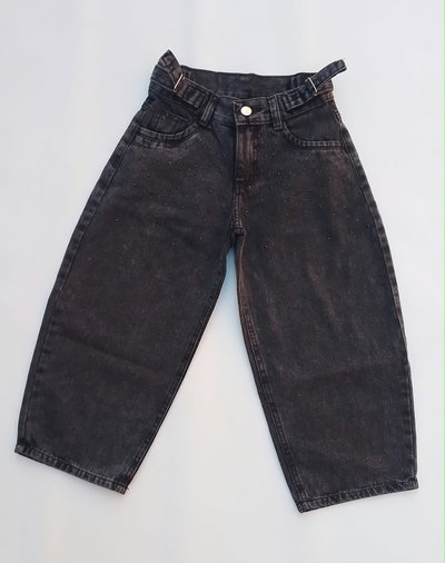 JEANS BAGGY Stras GRIS