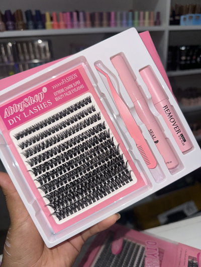 Set de pestañas pinza+pegamento+sellador+removedor