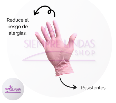 Guantes de nitrilo x2 - ROSA