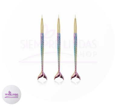 Set de pinceles liner cola de sirena x3