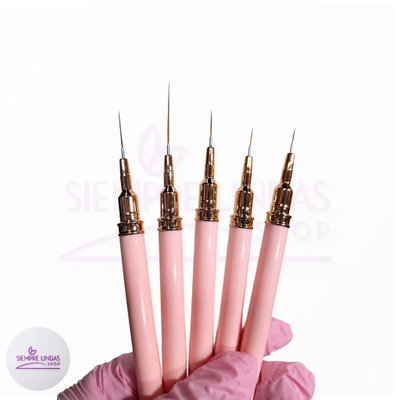 Pinceles liner x5u (con tapa)