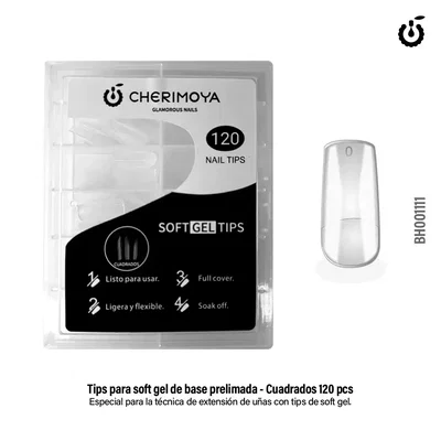 SOFT GEL TIPS CUADRADOS CHERIMOYA 