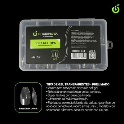 SOFT GEL TIPS BALLERINA CORTA CHERIMOYA 