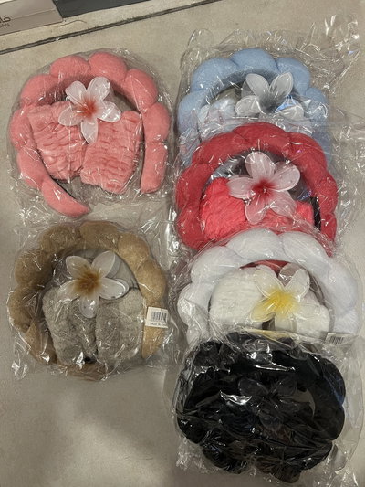  Set vincha muñequera mas broche hawaiano