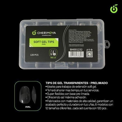 SOFT GEL TIPS OVAL CORTA CHERIMOYA 