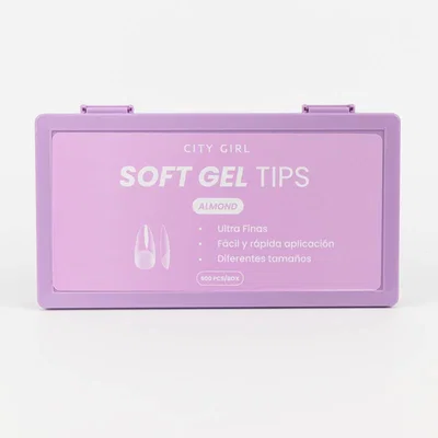 TIPS SOFT GEL EN CAJA ALMOND CITY GIRL 