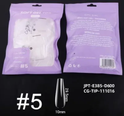 Tips soft gel en bolsa ballerina #5 D600  CITY  GIRL 