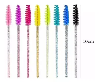 SET CEPILLO PEINE EXTENSION PESTANAS CEJAS RIMEL GLITER 