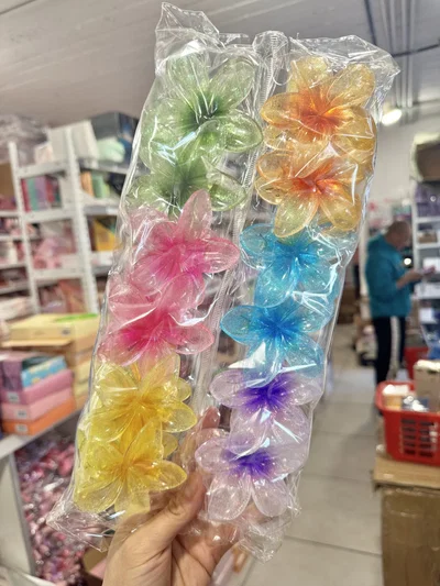 BROCHE FLORES PLASTICO 8CM 12PCS 3631-3/1032