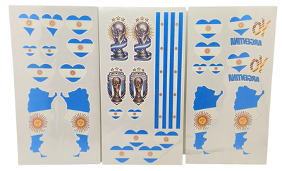 Tatuaje temporal Argentina set x 6u 