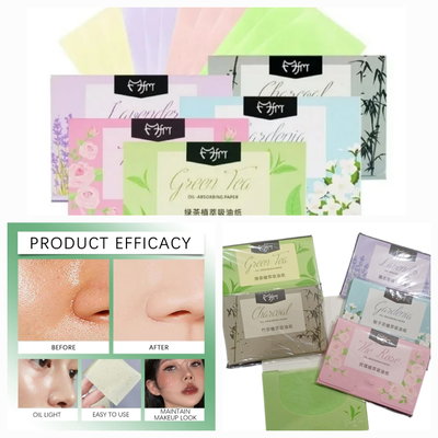 Set x 100 hojas de papel absorb ente  oleosidad 
