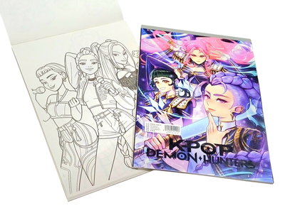 Block 30 hojas( 20 para pintar 10 lisas )  20 x 29cm Guerreras dek Kpop