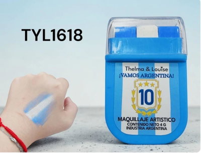 Maquillaje bandera argentina Thelma & Louise mundial 