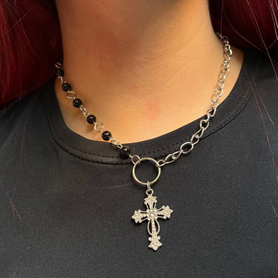 Collar cruz stras