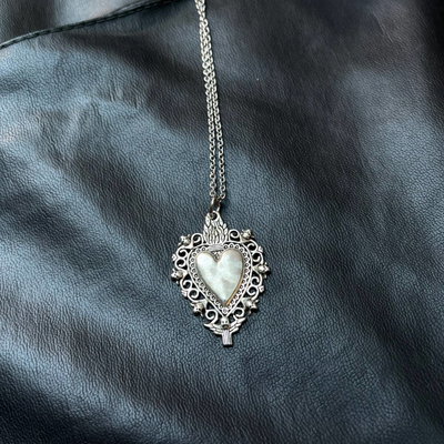 Cadena corazón plateado