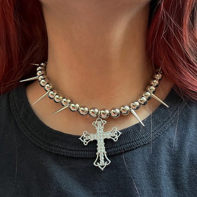 Collar puas cruz stras xl