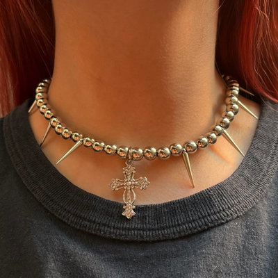 Collar puas cruz stras